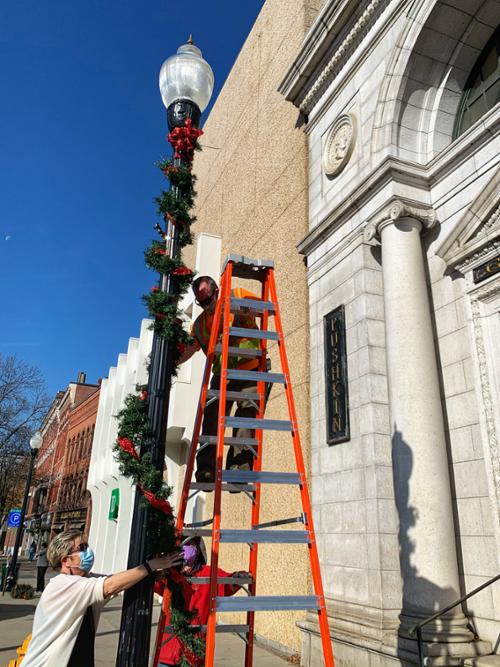 GBA Board Members Putting Up Garlands