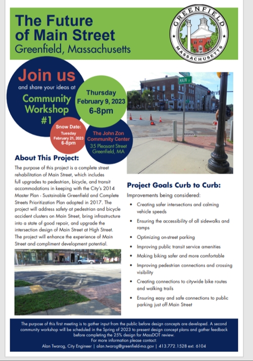 the future of greenfield ma main street poster